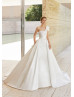 One Shoulder Lace Satin Sexy Wedding Dress With Remoavable Train